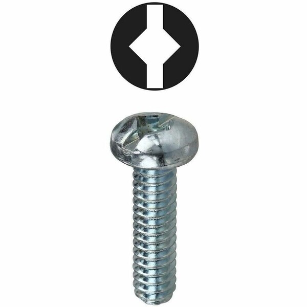 Dottie #10-24 x 1/2 in Combination Slotted/Square Round Machine Screw, Zinc Plated Carbon Steel, 100 PK RMDS102412 - main