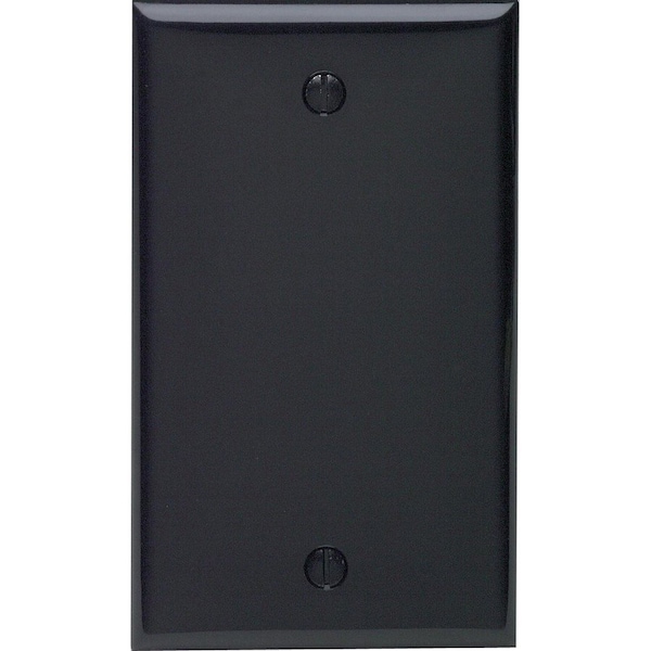 Leviton Black 1 gang Nylon Blank Wall Plate 1 pk 80714-00E - main