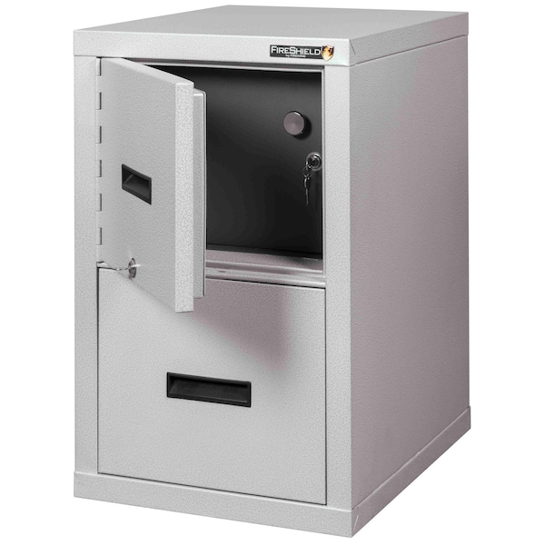 Fireking 2 Drawer Fire-Resistant Vertical File Cabinet with Safe, Diamondstone, Letter/Legal 2S1822-DDSSF - main
