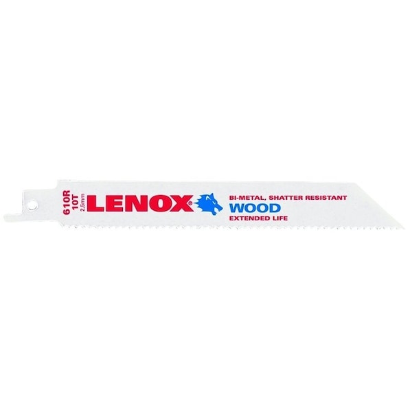 Lenox Reciprocating Saw Blade, 6 in, 10 TPI, Bi-Metal 20562610R - main