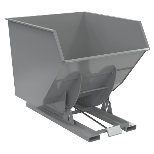 Vestil Steel Heavy Duty Self Dumping Hopper 3-1/2 Cubic Yard 6000 Lb. Capacity Battleship Gray D-350-HD-GY-SG - main
