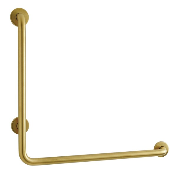 Kingston Brass 24" x 24" L-Shaped Stainless Steel ADA Grab Bar - Right Hand, Brushed Brass GBL1424CSR7 - main