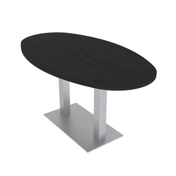 Skutchi Designs Boval Conference Table With Power Unit, 36 in W, 72 in L, Black HAR-BOVL-36X72-DOU-U999ST19-NA - main