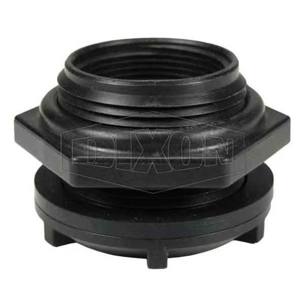 Dixon Bulkhead Fitting, 1-1/2 in Nominal, FNPT End Style, 2-3/8 in Hole, Polypropylene 63931 - main