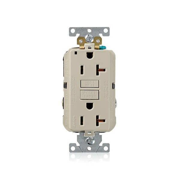 Leviton Plugs&Rcptcls, 20A, 125VAC, Ivory, Polycarb G5362-I - main