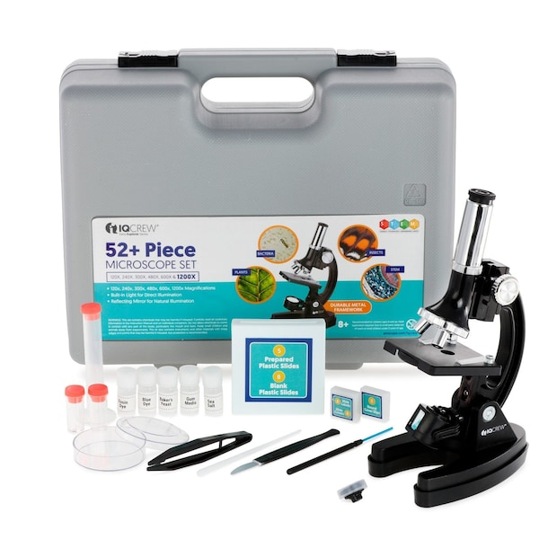 Amscope IQCrew By M30 KIDS Starter Kids Student Compound Microscope Kit 120X-240X-300X-480X-600X-1200X w/Me M30-ABS-KT2 - main