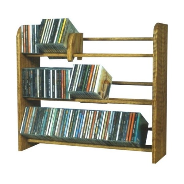 Wood Shed 301 Solid Oak 3 Row Dowel CD Rack 301 - main