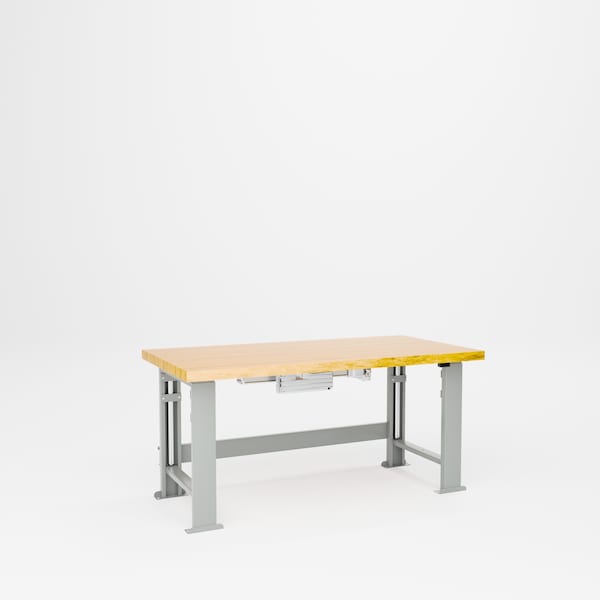 Pucel Hardwood Top Hydraulic Bench, 60 in W x 30 in D x 41 in H, Electric, Putty HBW-3060-E12 - main