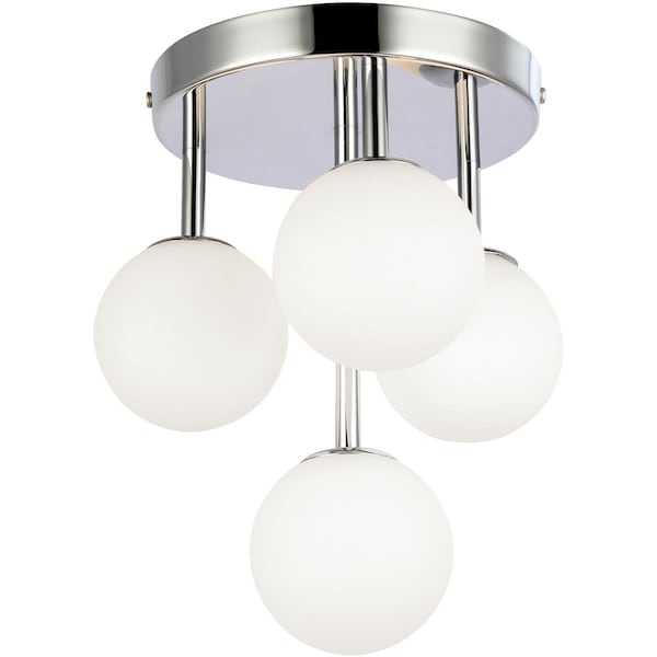 Star Brite 4 Light Halogen Flush Mount - Polished Chrome withOpal Glass ST2214432 - main