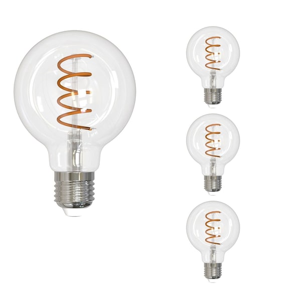 Bulbrite LED Filament 5W, Dimmable G25, Clear Glass, E26 Base, 2100K, 350 Lm, 4PK 862868 - main