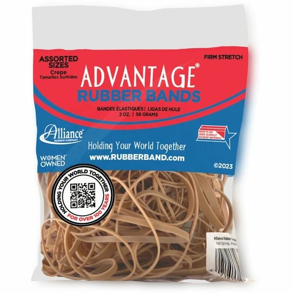 Alliance Rubber Advantage Assorted Sizes Rubber Bands 2 oz 2613A - main