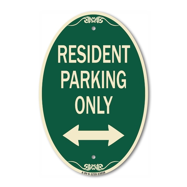 Signmission Reserved Parking Sign Resident Parking Only , 12 In X 18 In Architectural, Heavy Gauge Aluminum A-OV-G-1218-23039 - main