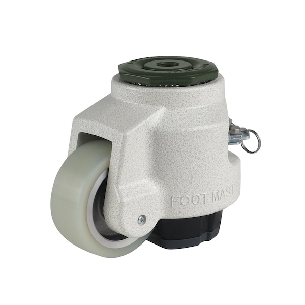 Foot Master Leveling Caster, Rachet, 75mm MC Nylon Wheel, M16x2.0P Stem, Swivel, 750kg Cap, NBR Foot Pad, Ivory GDR-100-S-HUP - main