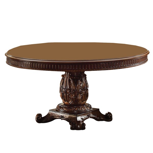Homeroots 60" Brown Solid Wood Pedestal Base Dining Table 376942 - main