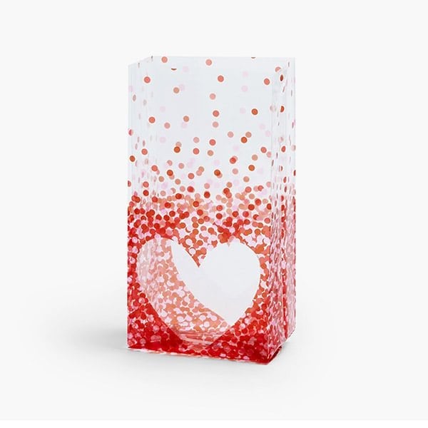Nashville Wraps Confetti Hearts Cello Bags, 5x3x11.75 in, 100PK C4BCFH - main
