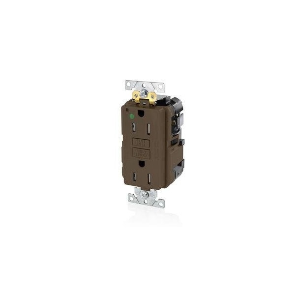 Leviton Lev-Lok GFCI 15A TR HG PI Brown MGFT1-HG - main