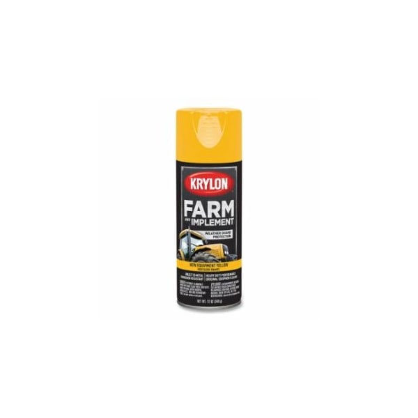 Krylon Industrial Farm and Implement Enamel Paint, 12 oz, New Equipment Yellow, High Gloss, 6PK 425-K01944008 - main