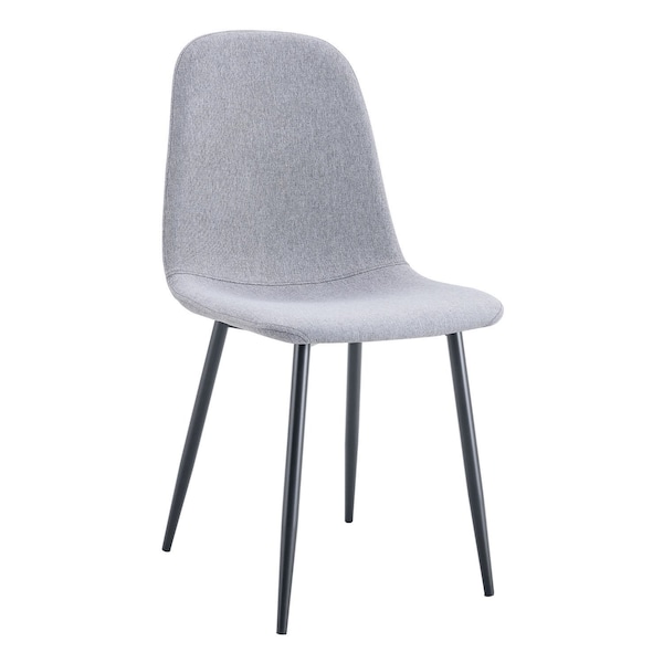 Homeroots Set of Four Gray and Black Fabric and Metal Dining Side Chairs, 4PK 719643 - main