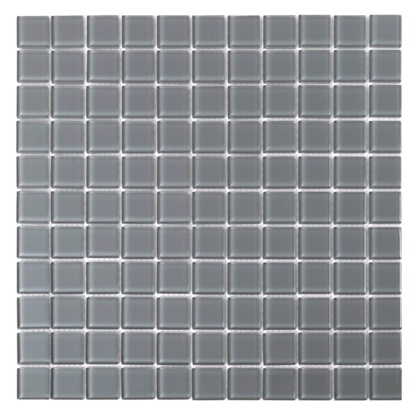 Apollo Tile Coin Gray 11.8 in x 11.8 in Glass Glossy Floor and Wall Mosaic Tile 9.67 sqft/case, 10PK APLA88097 1X1A - main