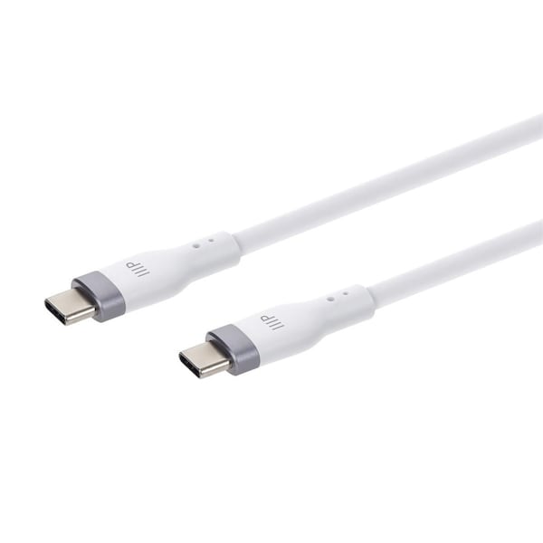 Monoprice USB 2.0 USB-C to USB-C Silicone Cable 3ft White 47192 - main