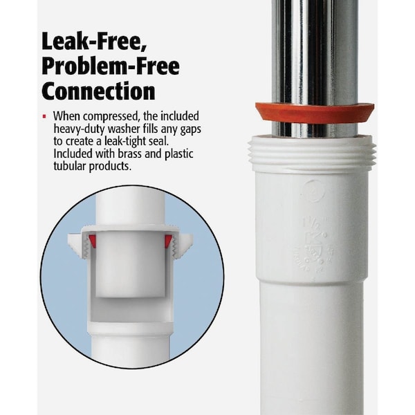 Keeney Mfg 1-1/2'' x 1-1/2'' White Plastic Slip Joint Nut 55WKHB - main