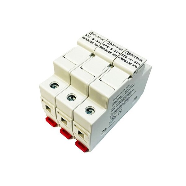 Optifuse Fuse Block, 3 Poles, 30A Amp Range, 600V AC/600V DC Volt Rating BPK-R-503 - main