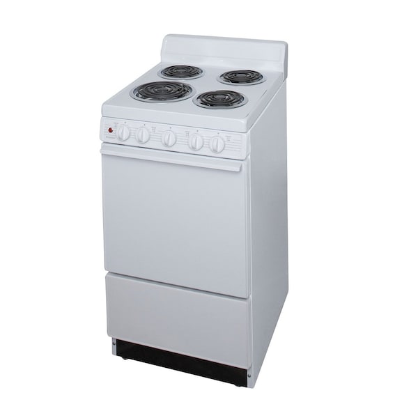 Premier Electric Range, 20 inW x 40 inH x 24.5 inD, 2.42 cu. ft. Oven, No Drawer, Coil Top Stove, White 805692 - main