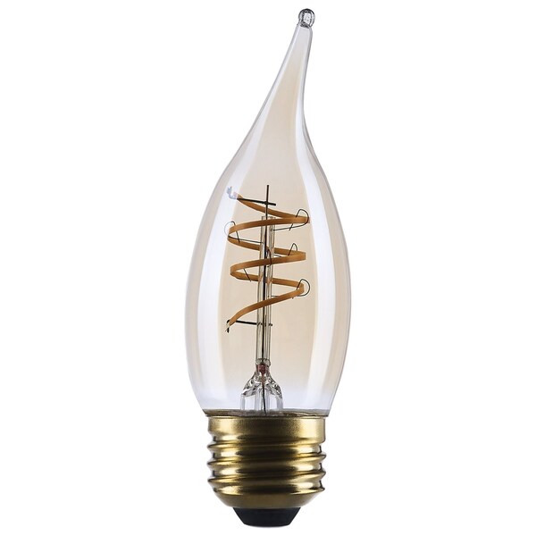 Satco 5.5 Watt CA11 LED 2000K CCT Medium Base Clear Glass Amber Coil Filament Dimmable 120 Volt S14225 - main