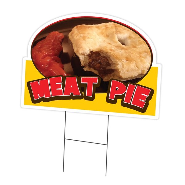 Signmission Meat Pie Die Cut Yard Sign & Stake outdoor plastic coroplast window, C-DC-1216-Meat Pie19 C-DC-1216-Meat Pie19 - main