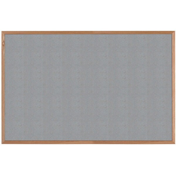 Aarco VIC Cork Bulletin Board w/ a Red Oak Frame w/ a Clear Lacquer Finish, Potato Skin 48''Hx72''W OW4872182 - main