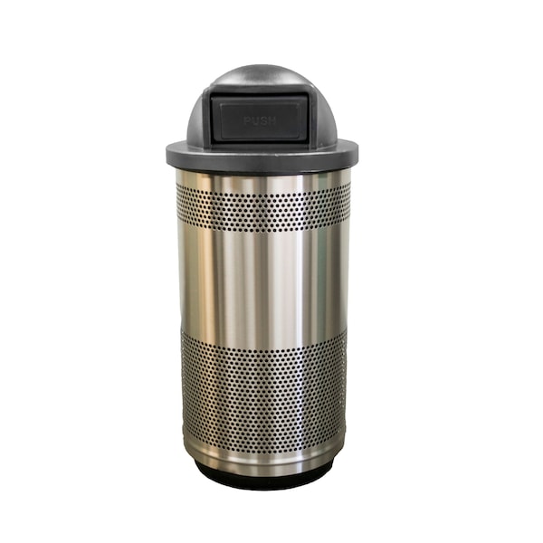 Witt Industries Outdoor Stainless Steel Perforated Receptacle with Dome Top SC35P-01-SS-DT - main
