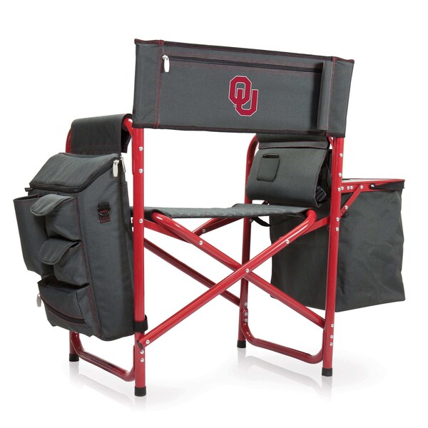 Picnic Time Family Of Brands NCAA Oklahoma Sooners Fusion Camping Chair with Side Table and Soft Cooler 807-00-600-454-0 - main