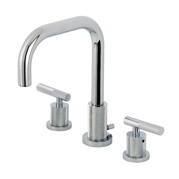 Kingston Brass Widespread Bathroom Faucet with Knurled Handle and Brass Pop-Up, Polished Chrome FSC8931KNL - main