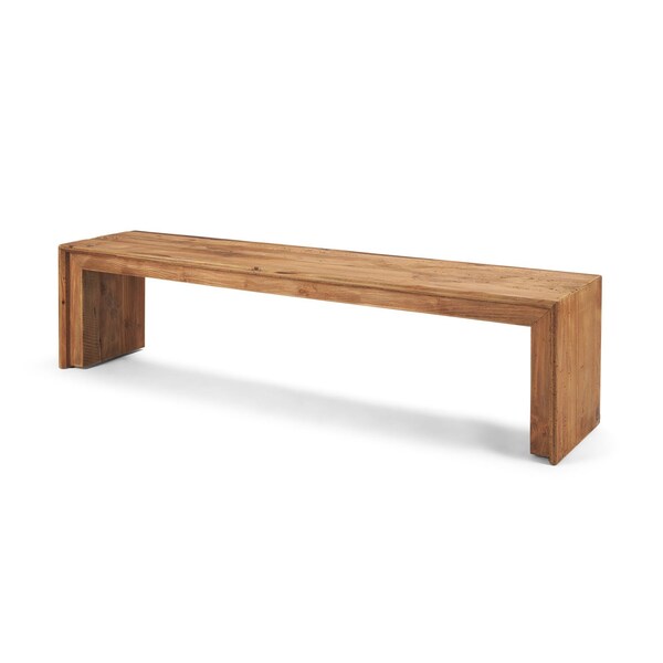 Homeroots 69in Natural and Brown Wood Distressed Reclaimed Wood Bench 606751 - main
