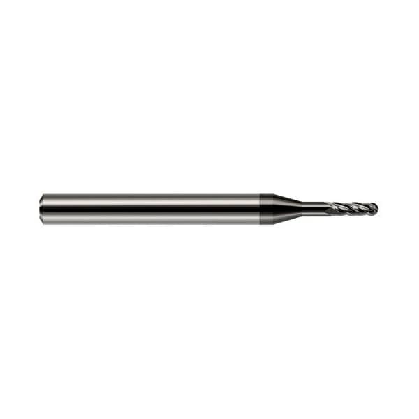 Harvey Tool 0.0100in Cutter DIA x 0.0300in L of Cut x 0.0500in Reach Carbide Ball End Mill, 4 Flutes 982810-C4 - main
