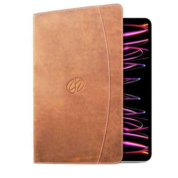 Maccase LG5-12.9FL-VN 12.9 in. Premium Leather Gen 6 iPad Pro Folio Case - Vintage LG512.9FL-VN - main