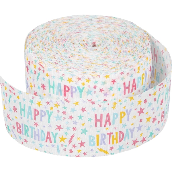 Creative Converting Happy Birthday Streamer, 360"x1.75", 12PK 315374 - main
