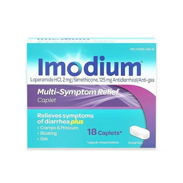 Imodium Multi-Symptom Anti-Diarrheal 125 mg - 2 mg Strength Caplet, 18PK 50580033818 - main