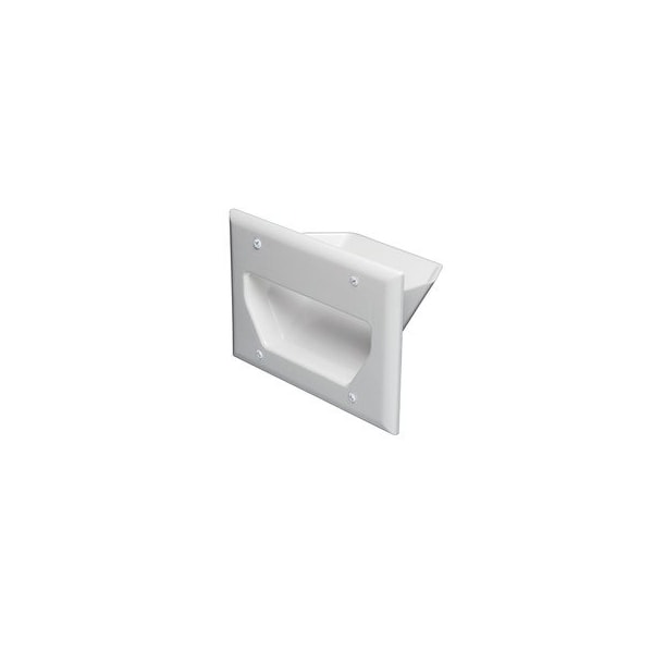 Cable Wholesale 3-Gang Recessed Low Voltage Cable Plate, White 45-0003-WH - main