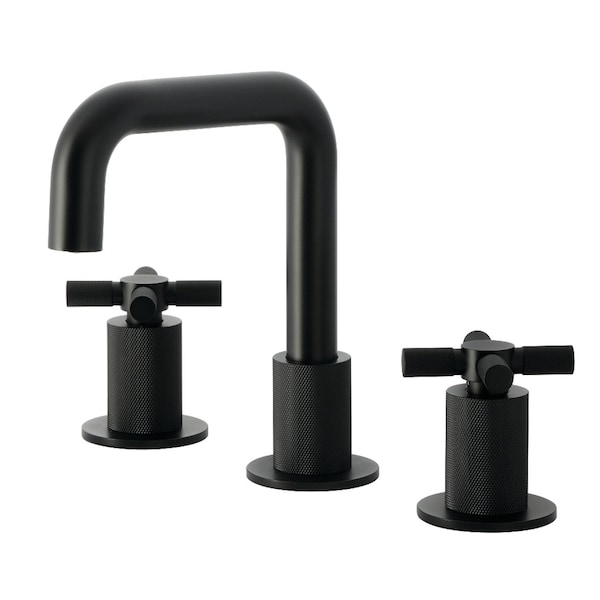 Kingston Brass Widespread Bathroom Faucet with Push Pop-Up Drain, Matte Black KS1410KNX - main