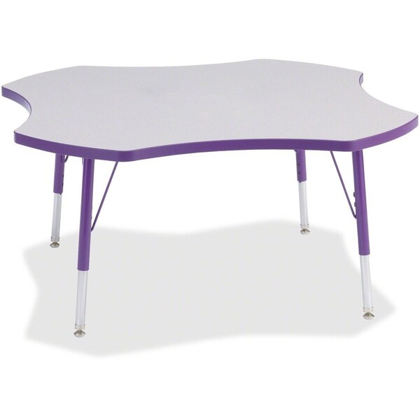 Jonti-Craft Berries Four Leaf Activity Table, E-height, Freckled Gray/Purple/Gray 6453JCE004 - main