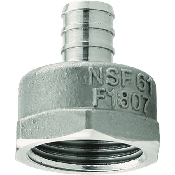 Plumbeeze Plumbeez 1/2''x3/4'' FPT SS PEX Adapter PE-PS-FA0507 - main