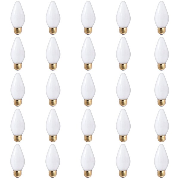 Bulbrite 25W Dimmable White F15 Fiesta Incandescent Light Bulbs, Medium E26 Base, 2700K, 25PK 861170 - main