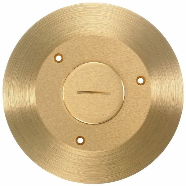 Hubbell Wiring Device-Kellems Box Cover, Floor Box Type, 1 Gang, Brass SF2925 - main