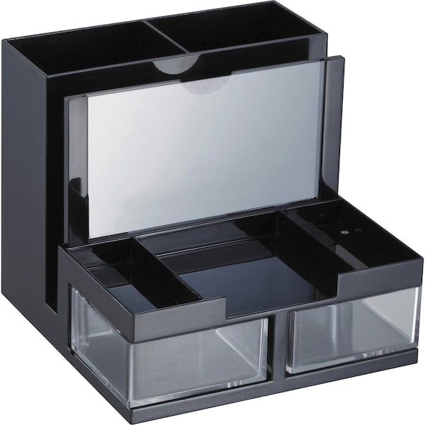 Officemate International Officemate Desk Organizer with 9 Compartments & 3" x 5" Photo Frame Clear 23112 - main
