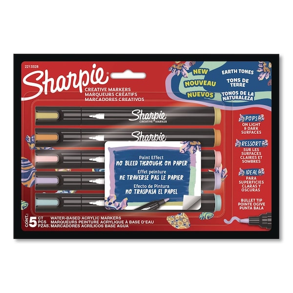 Sharpie Creative Markers, Light Earth Tones, Bullet Tip, Assorted, 5PK 2213328 - main