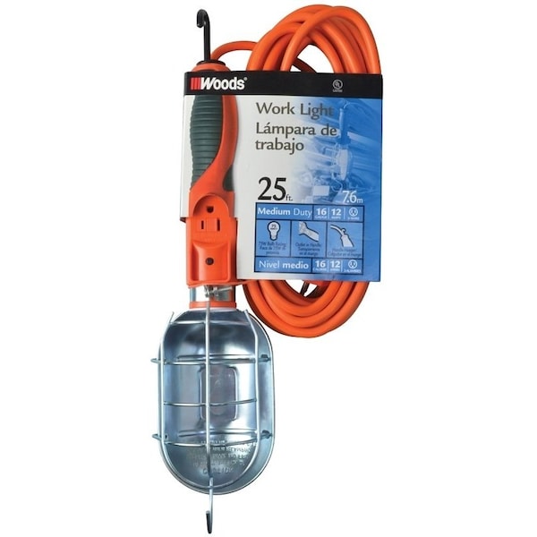 Southwire 0 Work Light with Outlet and Metal Guard, 12 A, 120 V, Orange 691 - main