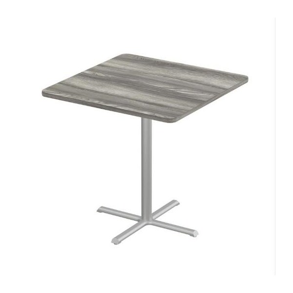 Correll Square Cafe Table, 42 in W, 42 in L, 42 in H, Particleboard Top, New England Driftwood SXB42S-52-98-52 - main