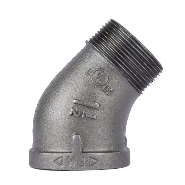 B & K 1-1/2 in. MIP each X 1-1/2 in. D FIP Black Malleable Iron 45 degree Street Elbow 501534 - main