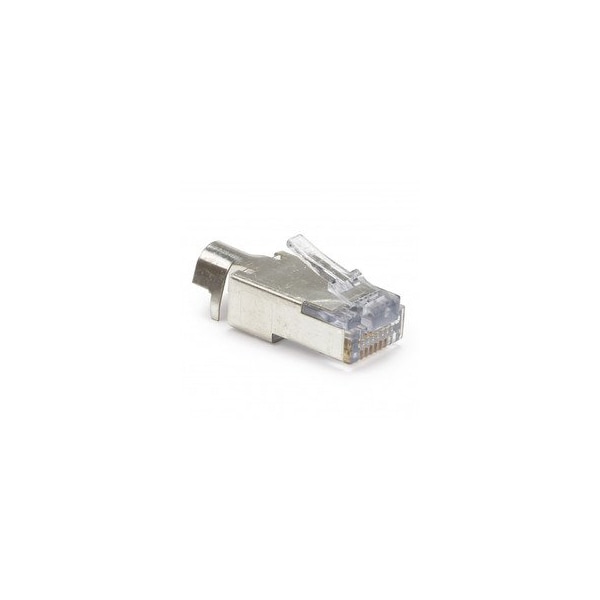 Cable Wholesale Platinum Tools EZ-RJ45 Shielded Cat6/Cat5e Crimp Connectors, external ground, Slide Through 202022J - main